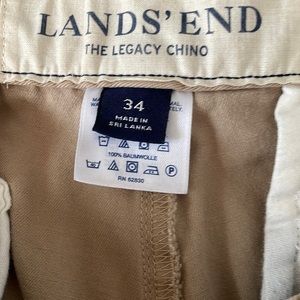 NWOT $15 3/ $30.00. Men’s Lands End Chino. Flat front. Back button pockets.